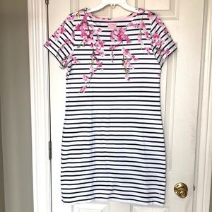 Joules Floral Striped Dress 10 NWOT
